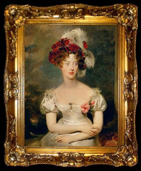 framed  Sir Thomas Lawrence Portrait of Princess Caroline Ferdinande of Bourbon, ta009-2